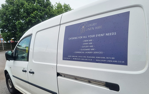 Luxury Linen Hire Van with Magnetic Sign