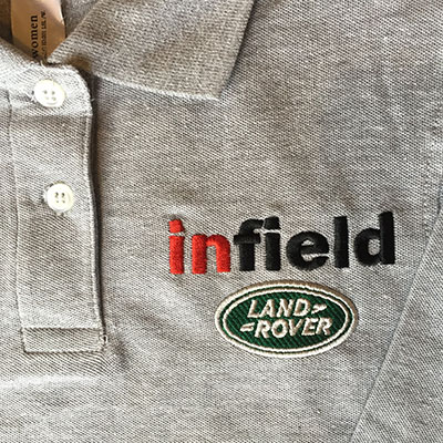 Infield logo embroidery
